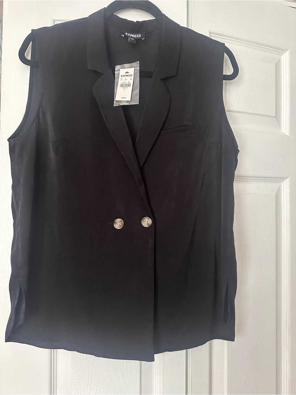 Express Black Sleeveless Blazer Vest Shirt Size L